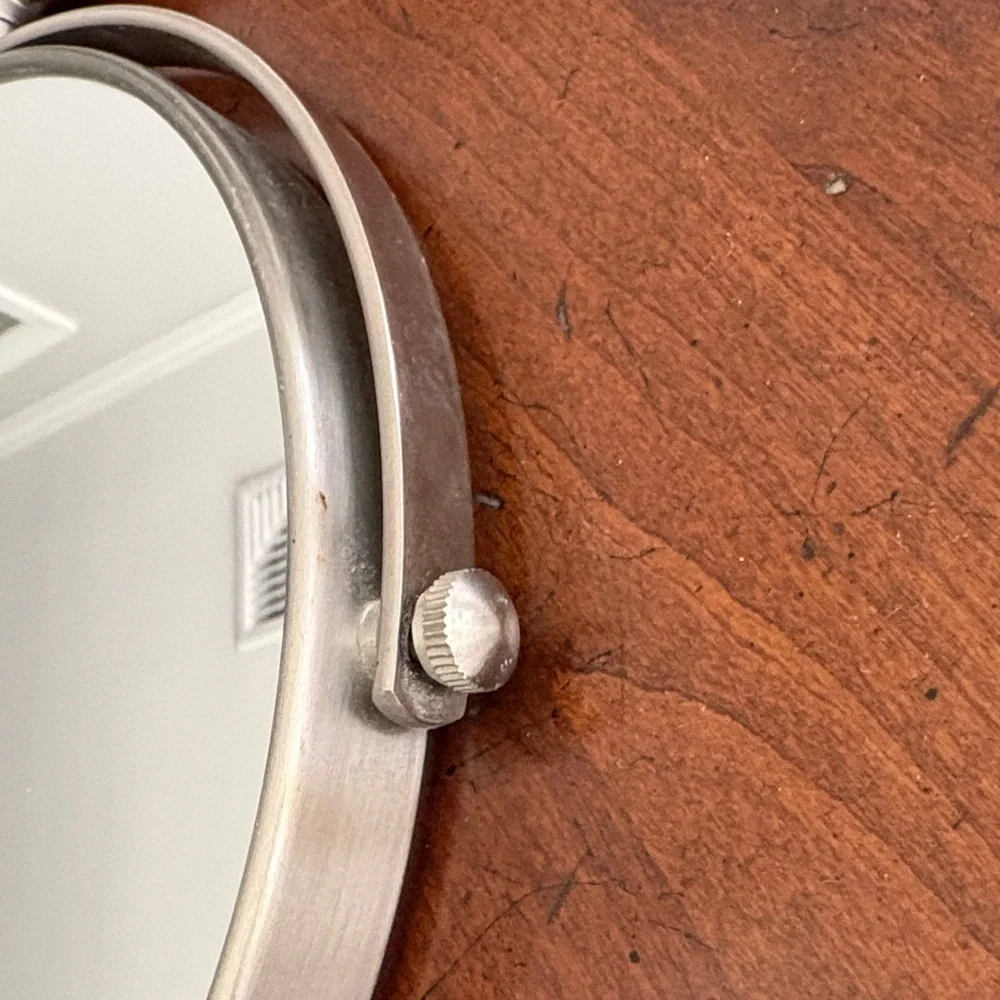 Adjustable Wall-Mounted Vanity Mirror in Silver Finish